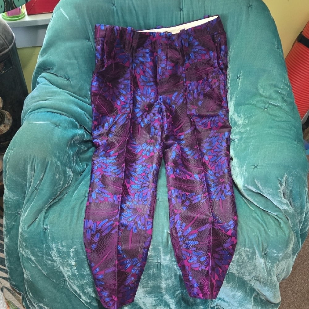 J. Crew Purple and Blue Floral Cropped Pants - Picture 4 of 7